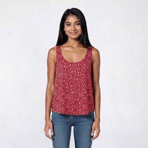 Juniors Wallflower Brynn Scoop Neck Swing Tank Top - True Red